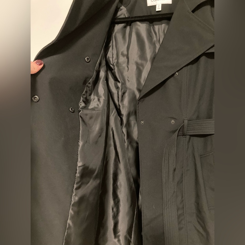 Calvin Klein Women's Black Trench Coat new without tags - Picture 5 of 6